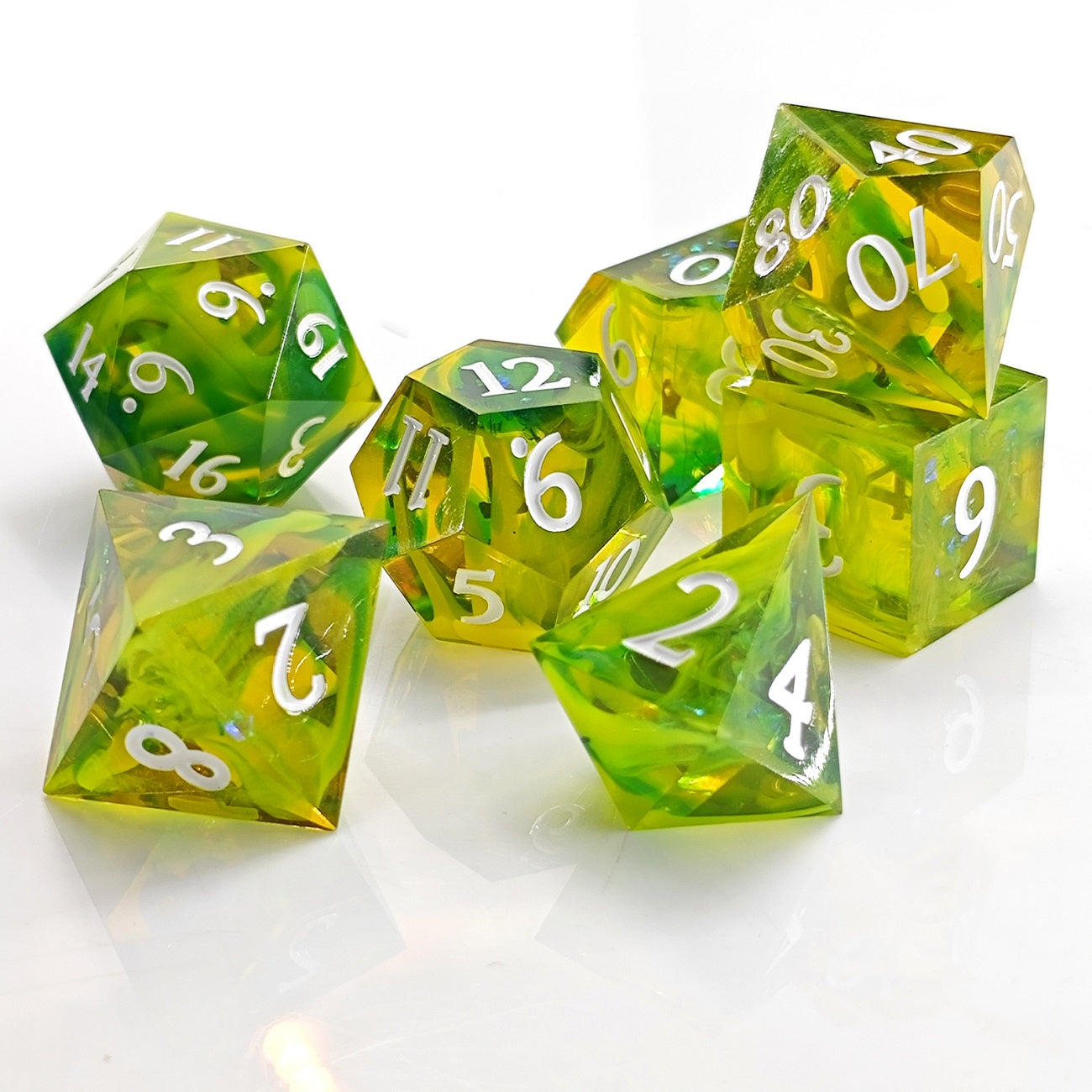 D&D Dice Set Sharp Edge - Noxius Yellow (White)