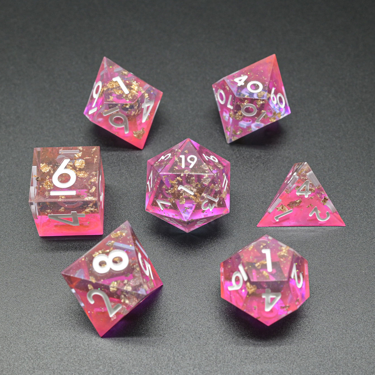 D&D Dice Set Sharp Edge - Pixie Pink (White)