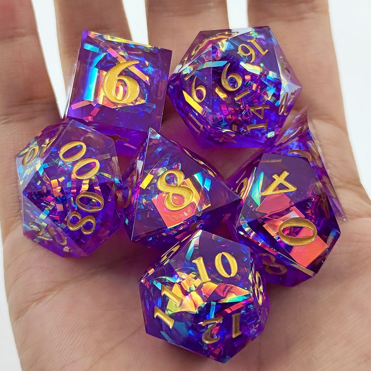 D&D Dice Set Sharp Edge - Purple Celebration