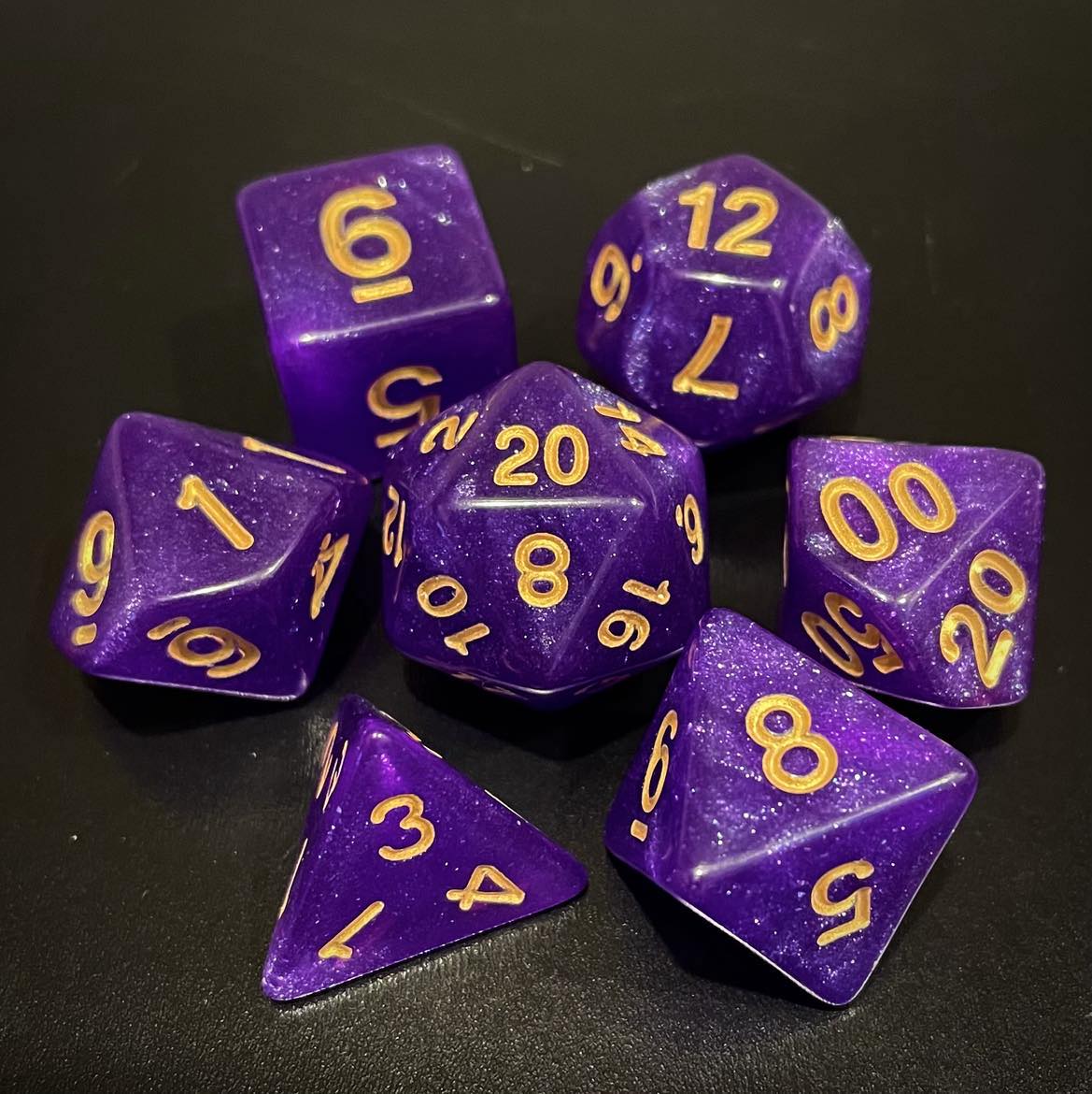 D&D Dice Set - Glitter Purple