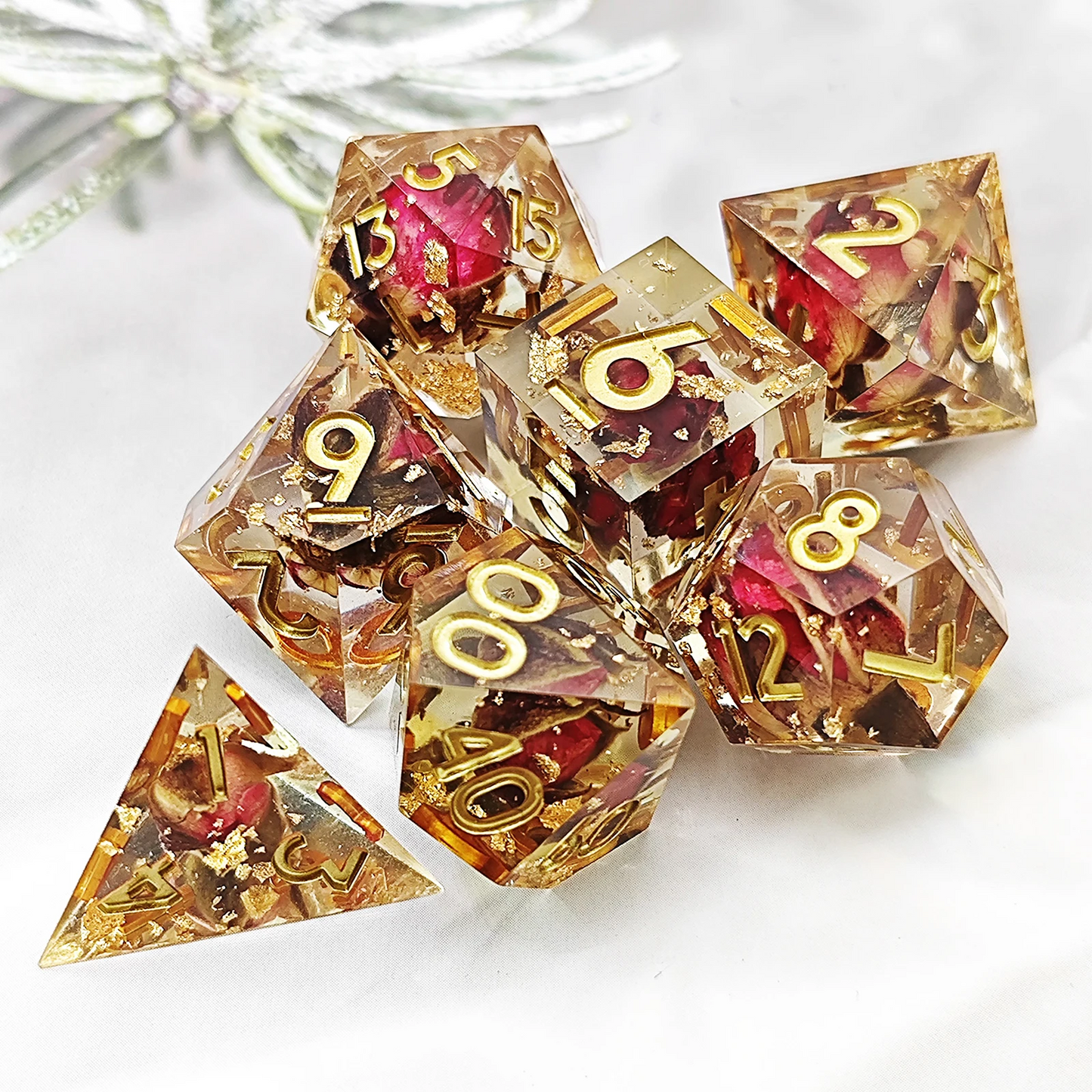 D&D Dice Set Sharp Edge - Rose Gold (Gold)