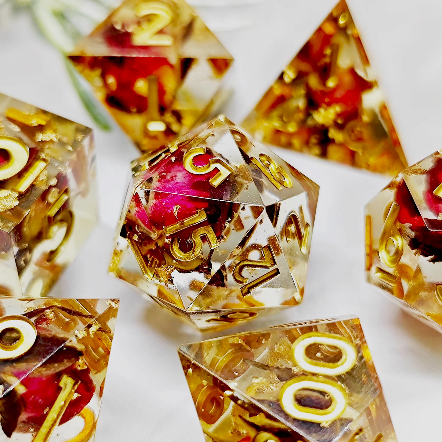 D&D Dice Set Sharp Edge - Rose Gold (Gold)