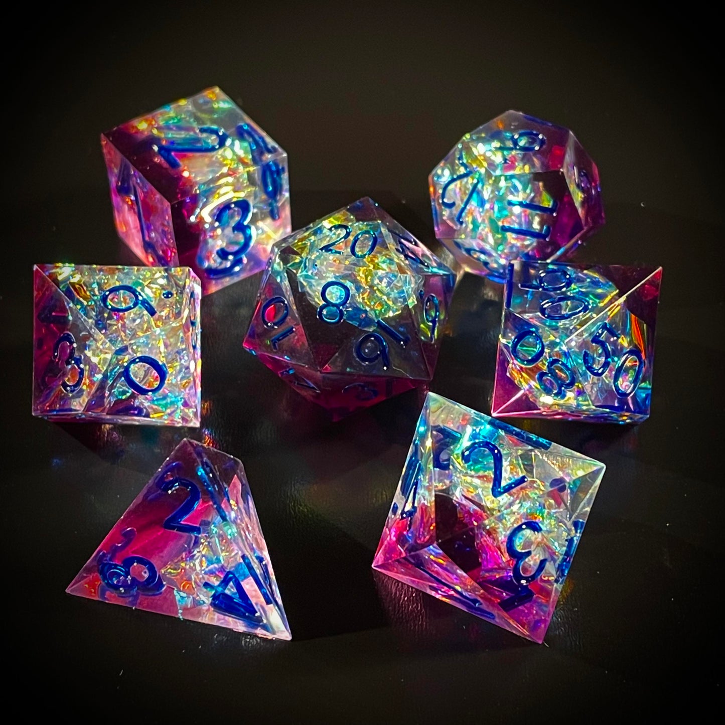 D&D Dice Set Sharp Edge - Diamondite (Blue)