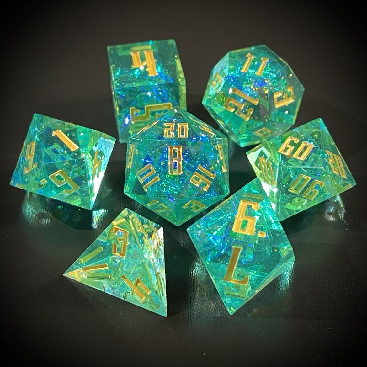 D&D Dice Set Sharp Edge - Turquoise