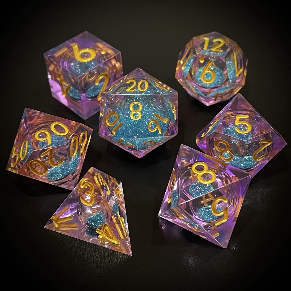 D&D Dice Set Sharp Edge - Abjuration (Liquid Core)