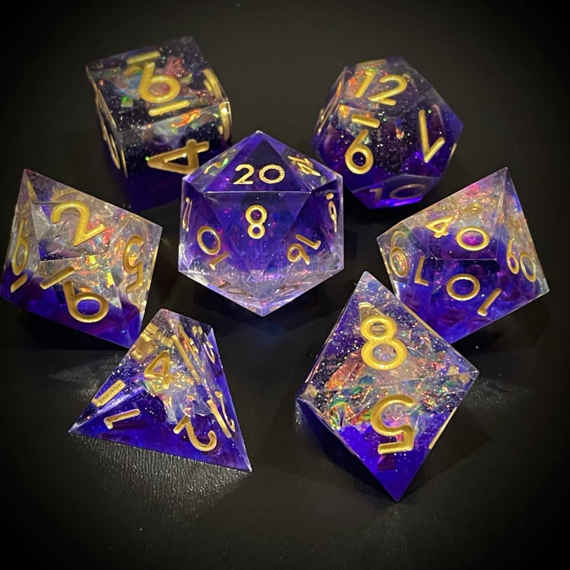 D&D Dice Set Sharp Edge - Enchantment (Gold)