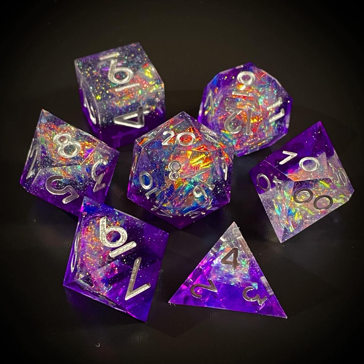 D&D Dice Set Sharp Edge - Enchantment (Silver)