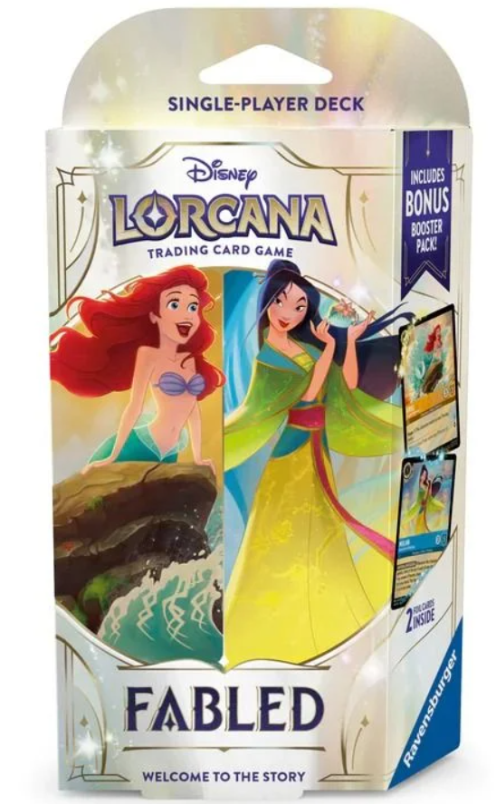 lorcana upgrade starter decks Disney Lorcana TCG Fabled Amber & Sapphire Starter Deck – The Combat Company