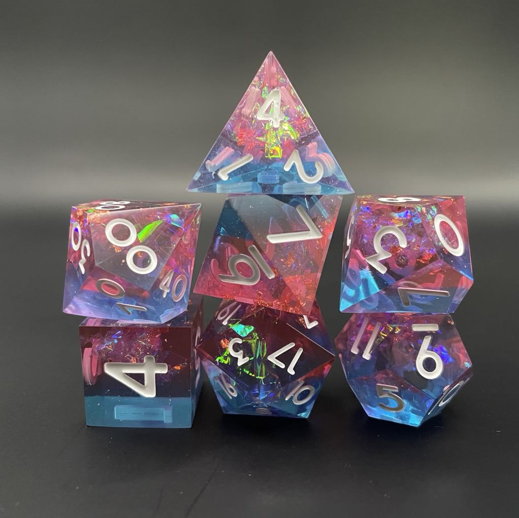 D&D Dice Set Sharp Edge - Bubblegum Blaze (White)