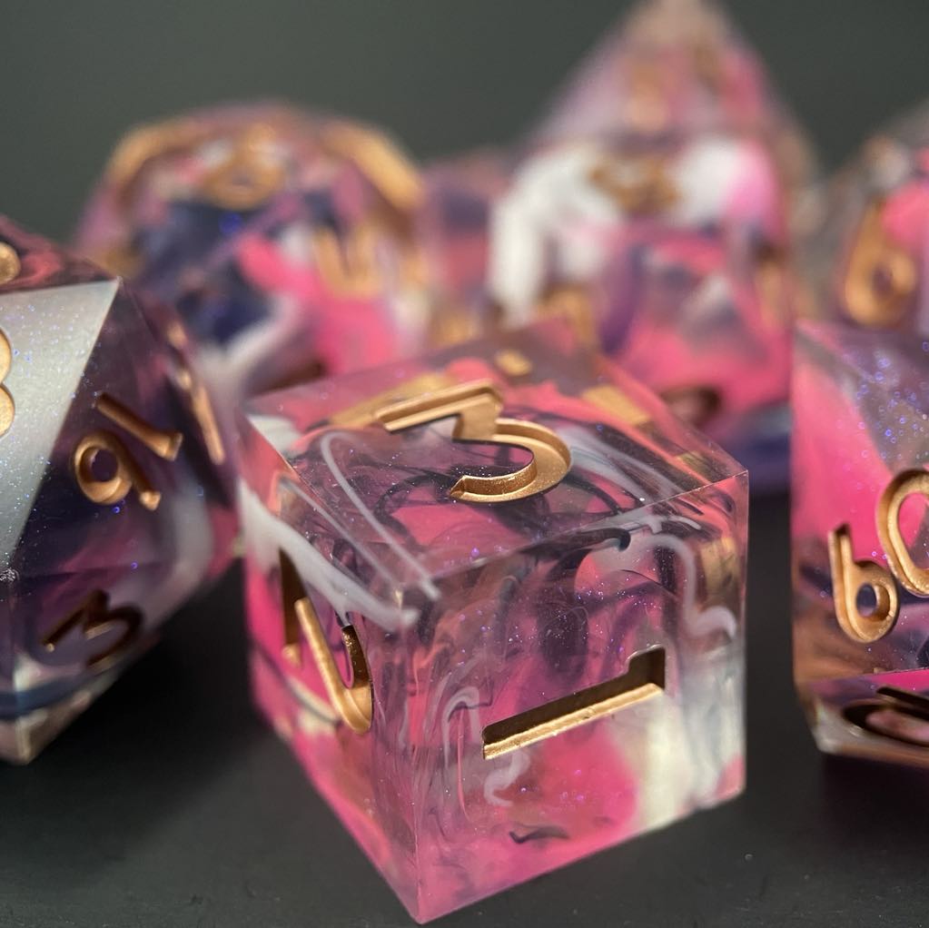 D&D Dice Set Sharp Edge - Cotton Candy (Bronze)