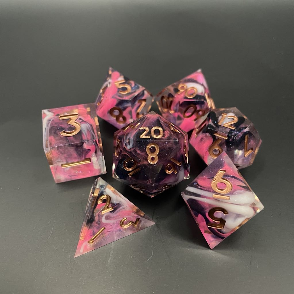 D&D Dice Set Sharp Edge - Cotton Candy (Bronze)