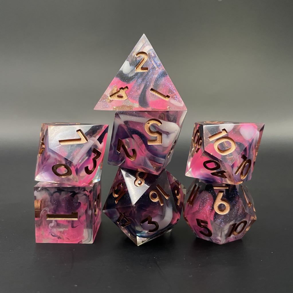D&D Dice Set Sharp Edge - Cotton Candy (Bronze)