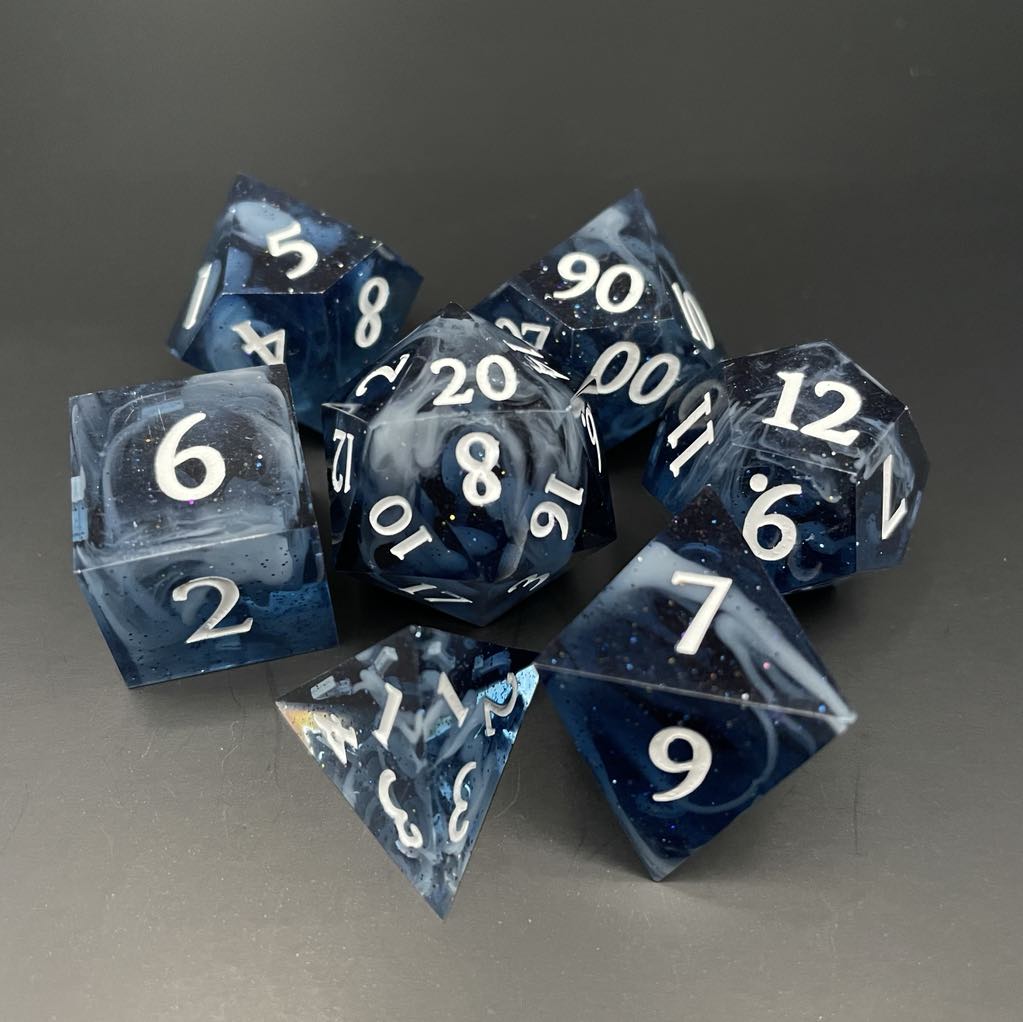 D&D Dice Set Sharp Edge - Stormy Sea (White)