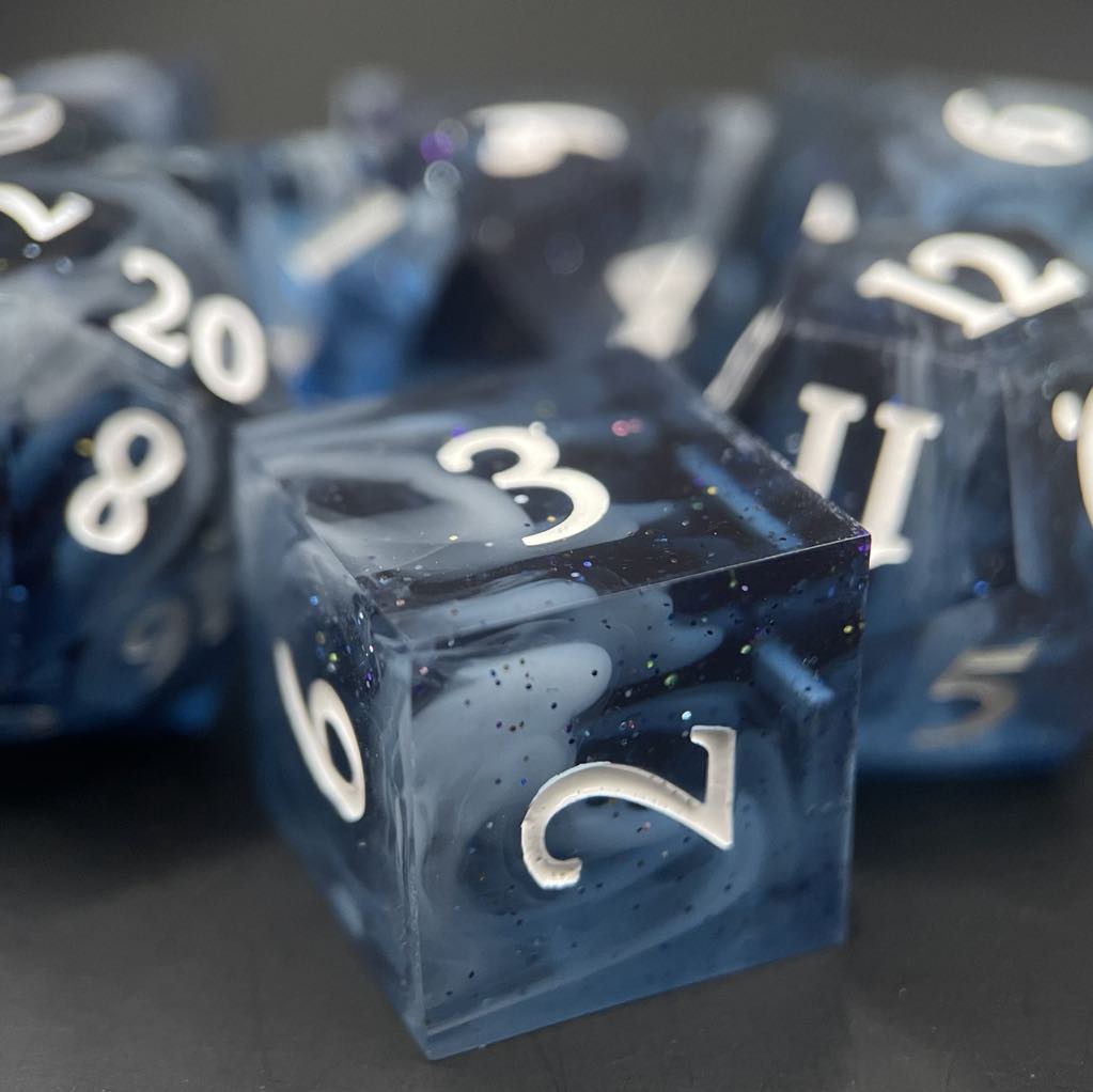 D&D Dice Set Sharp Edge - Stormy Sea (White)