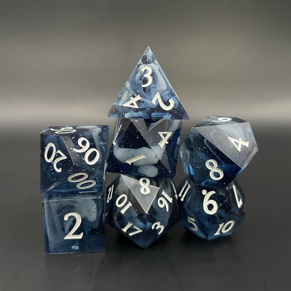 D&D Dice Set Sharp Edge - Stormy Sea (White)