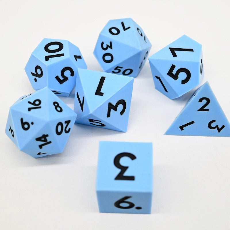 D&D Dice Set Silicone - Sky Blue (Black)
