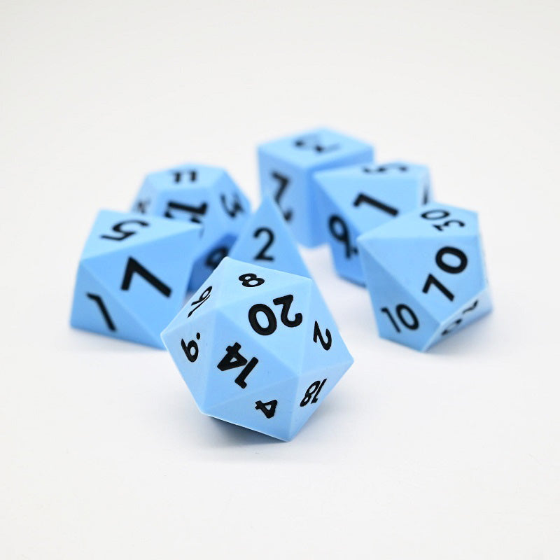 D&D Dice Set Silicone - Sky Blue (Black)
