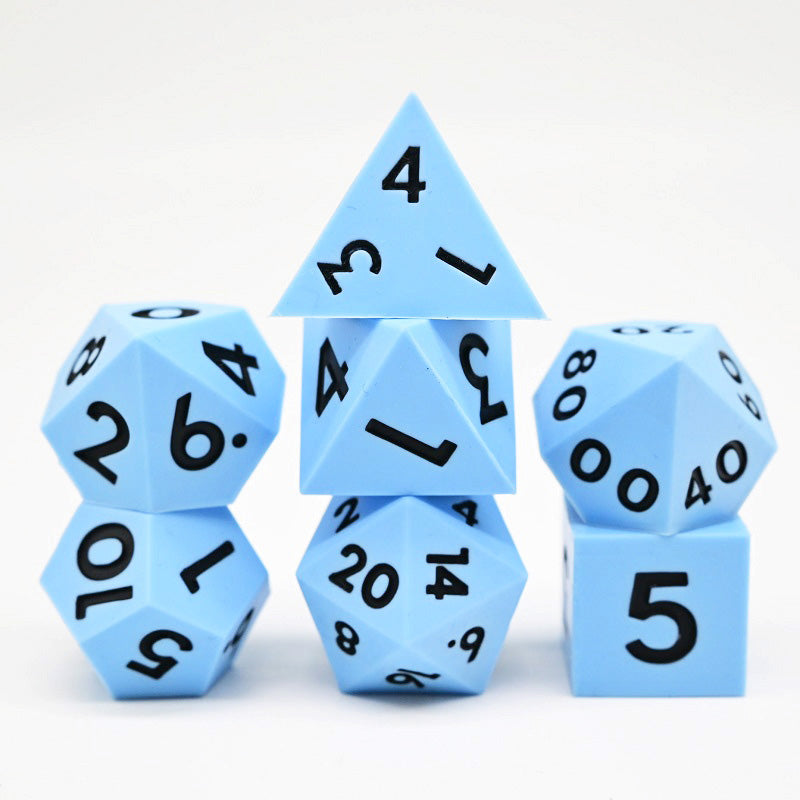 D&D Dice Set Silicone - Sky Blue (Black)