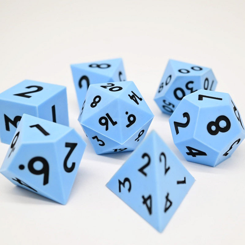 D&D Dice Set Silicone - Sky Blue (Black)