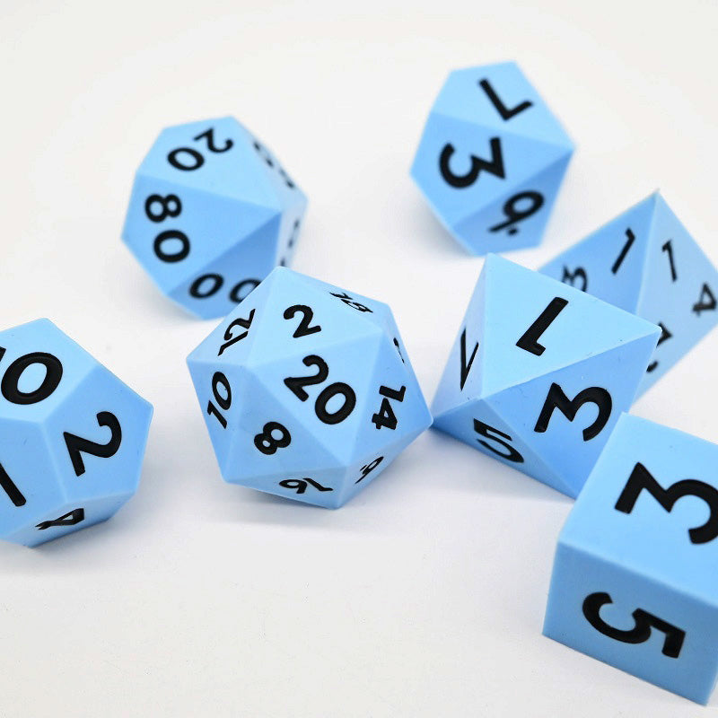 D&D Dice Set Silicone - Sky Blue (Black)