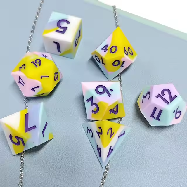 D&D Dice Set Silicone - Sunrise Sorbet (Violet)