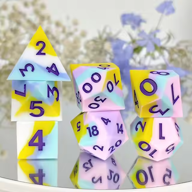 D&D Dice Set Silicone - Sunrise Sorbet (Violet)