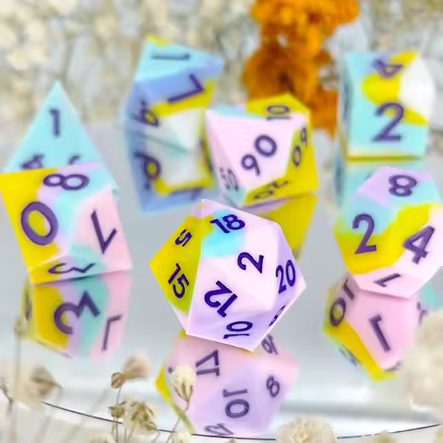 D&D Dice Set Silicone - Sunrise Sorbet (Violet)