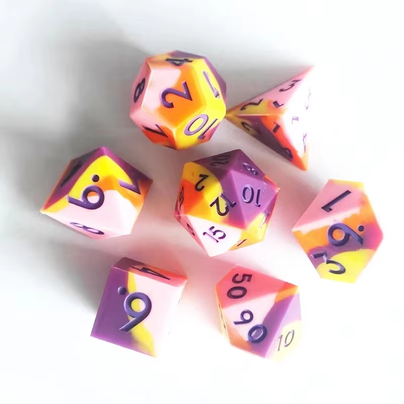 D&D Dice Set Silicone - Sunset Whimsy (Violet)