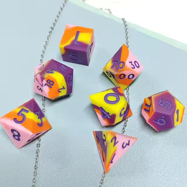 D&D Dice Set Silicone - Sunset Whimsy (Violet)