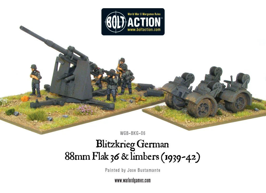 Blitzkrieg German 88mm Flak 36 & limbers (1939-42) (Green Box)