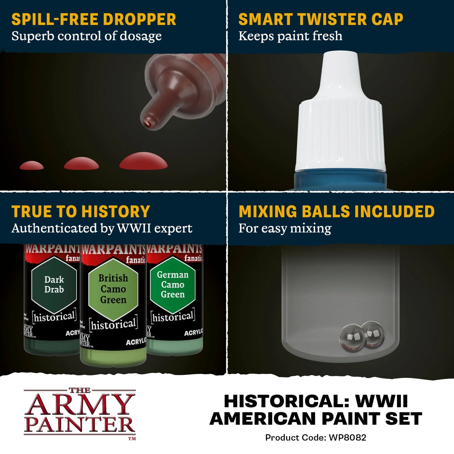 Army Painter - Warpaints Historical - WWII American Paint Set (Pre-Order ETA May TBC)