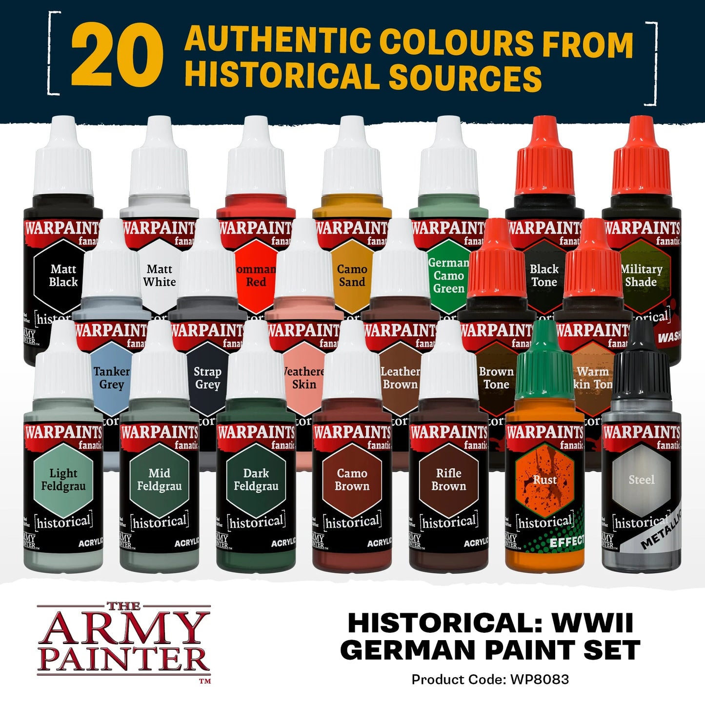 Army Painter - Warpaints Historical - WWII German Paint Set (Pre-Order ETA May TBC)