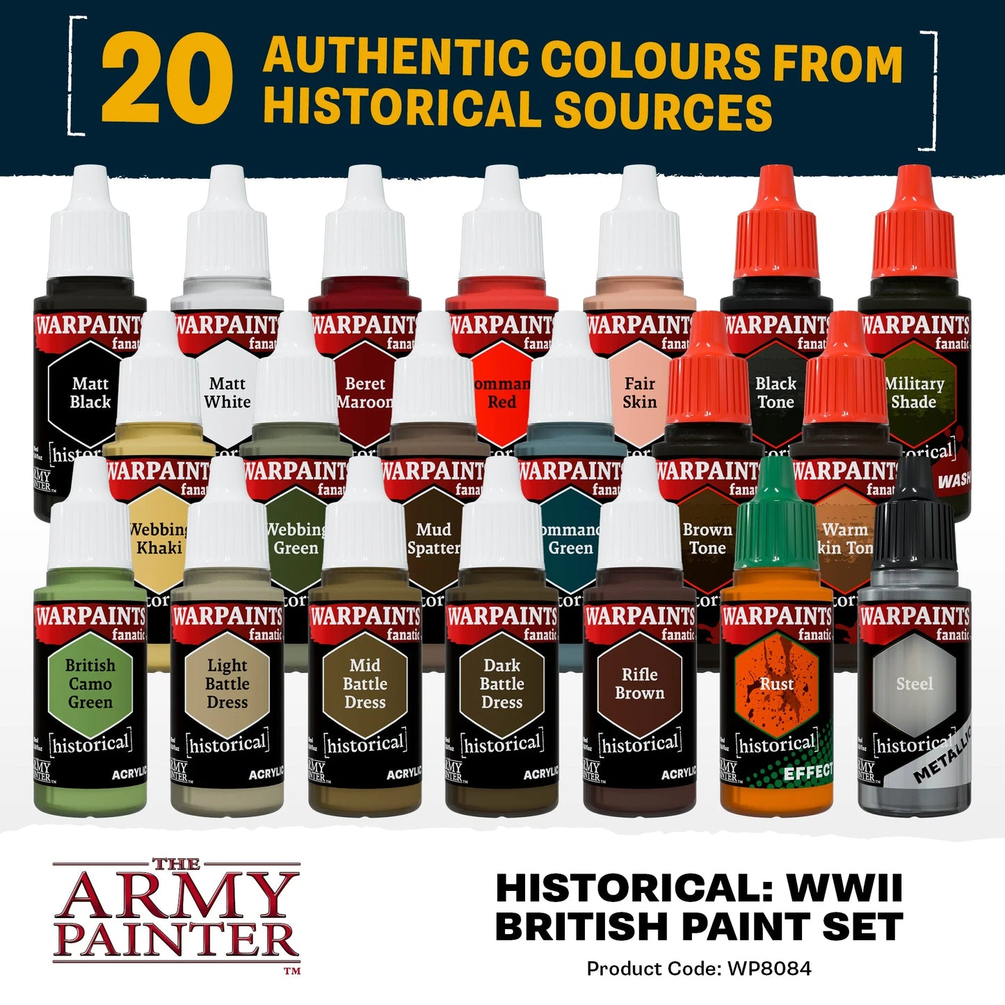 Army Painter - Warpaints Historical - WWII British Paint Set (Pre-Order ETA May TBC)