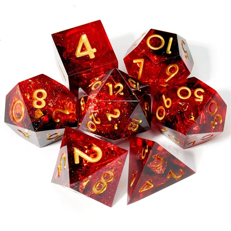 D&D Dice Set Sharp Edge - Infernal Majesty (Gold)