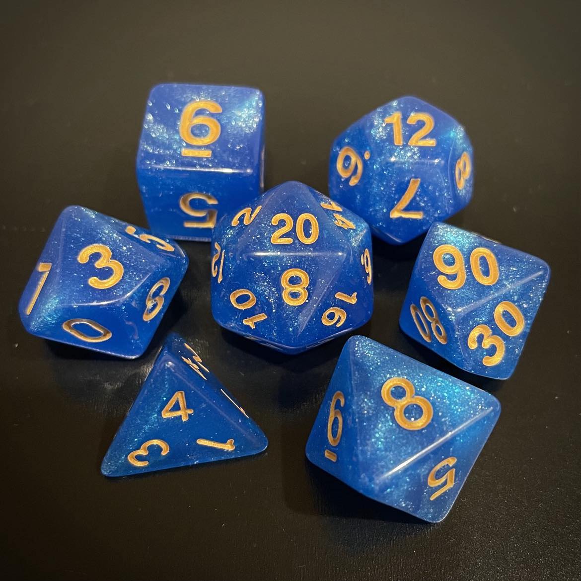 D&D Dice Set - Glitter Light Blue
