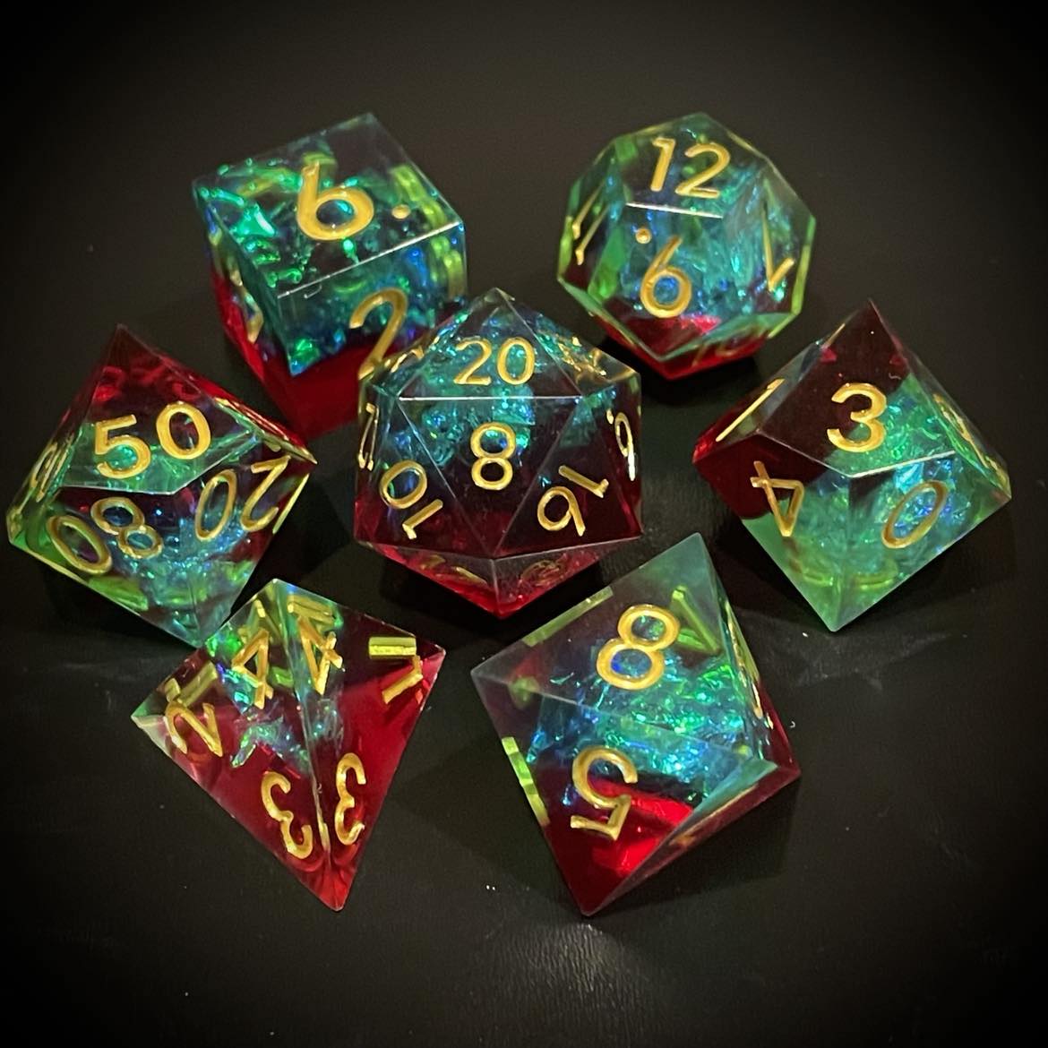 D&D Dice Set Sharp Edge - Red Gelatinous Cube