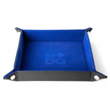 Fold Up Velvet Dice Tray w/ PU Leather Backing: Blue
