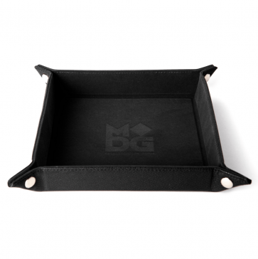 Fold Up Velvet Dice Tray w/ PU Leather Backing: Black