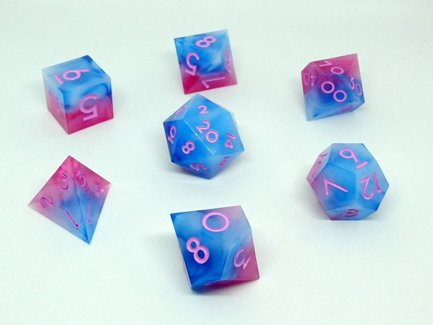 Cotton Candy Sharp Resin Dice Set