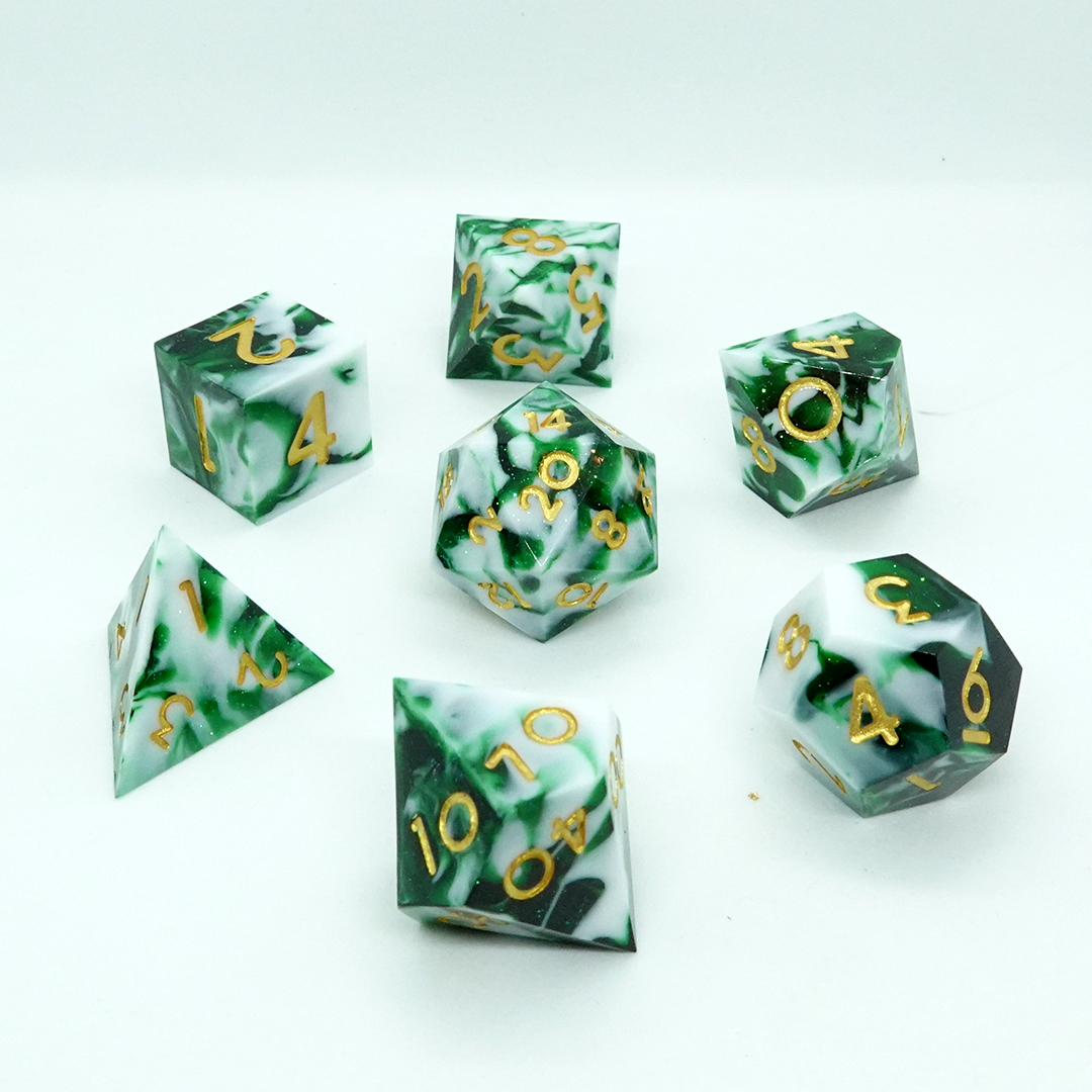 Mint Sharp Resin Dice Set