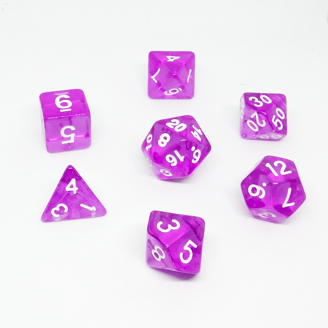 Amethyst Shimmer Resin Dice Set