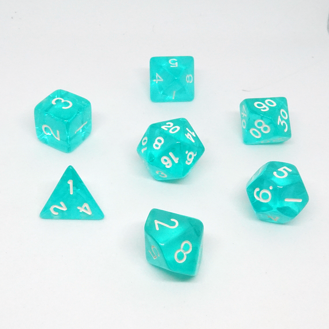 Aqua Shimmer Resin Dice Set