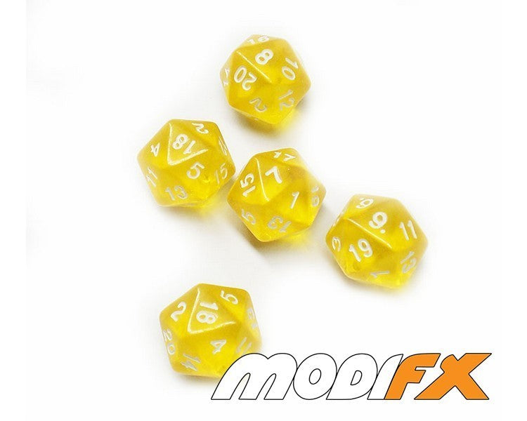 20-Sided Translucent Dice (d20) - Yellow