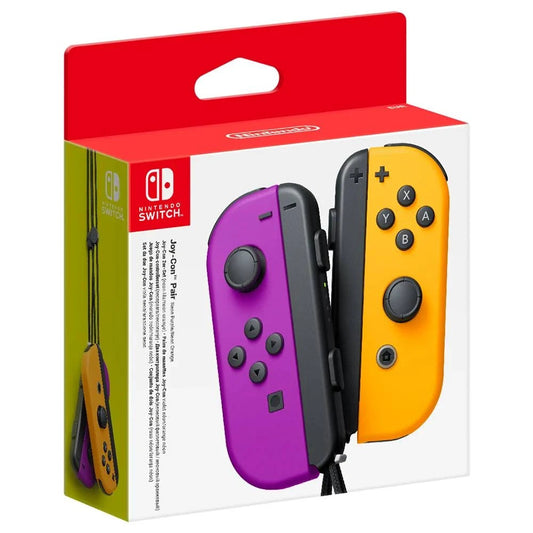 Nintendo Switch Joy Con Neon Purple and Neon Orange Pair