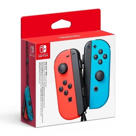 Nintendo Switch Joy Con Neon Red and Blue Controller Pair