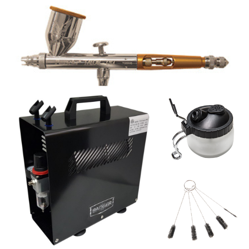 Talon TG Series Gravity Feed Airbrush Kit with Compressor with