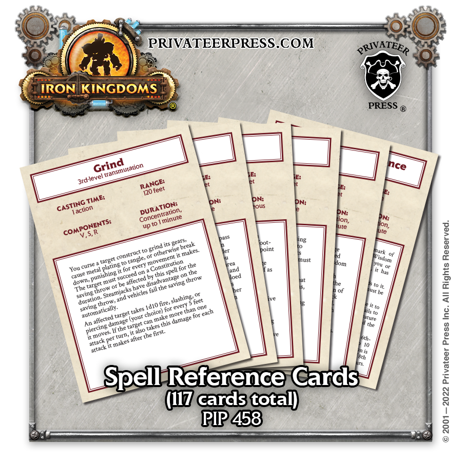Iron Kingdoms Roleplaying Game – Spell Reference Card Deck (5e)