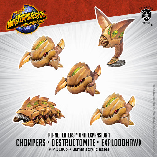 Chompers, Destructomite & Explodohawk