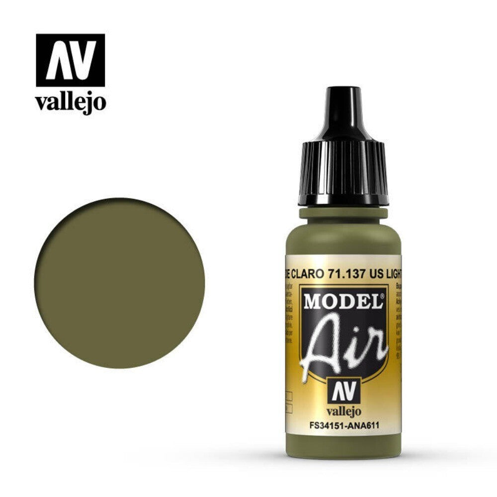 Vallejo Model Air WWII Allies Acrylic Paint Set For Air Brush - Assorted Colours (Pack Of 16