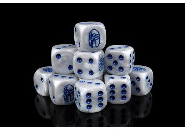 City States Faction Dice on Gray swirl Dice (Special Order)